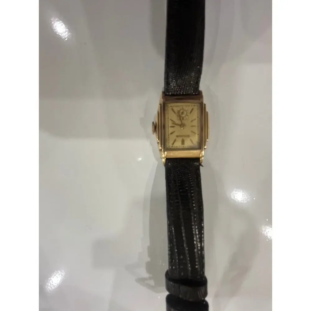 Bulova art deco swiss power 10K rolled gold plate watch - Picture 2 of 10